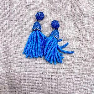 Bauble Bar royal blue tassel earrings